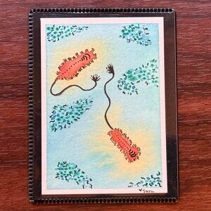 Art Watercolor and Ink Magnet Microscopic Life Handmade